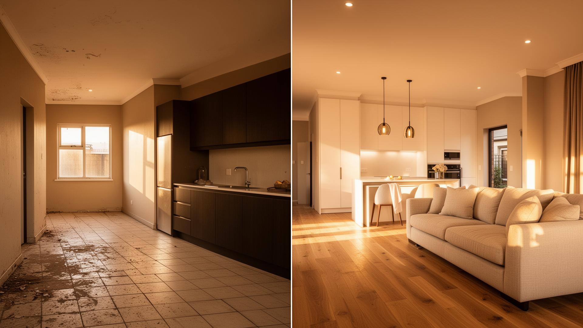 Before and after of a personalised home interior